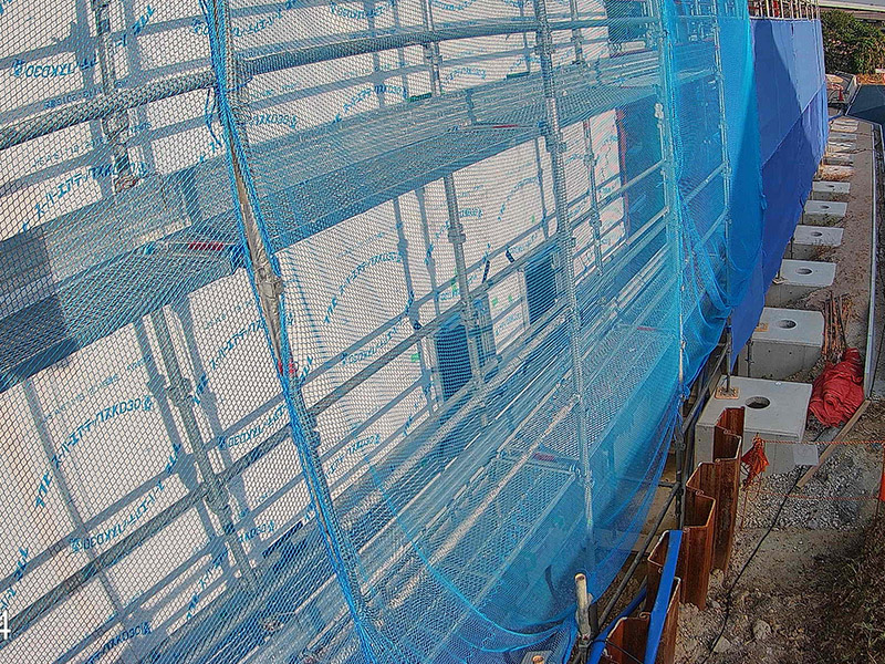 安城市の工事現場のポールに設置したカメラで録画した建物周辺の映像