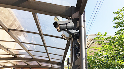紀の川市駐車場の防犯カメラ