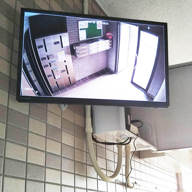 大和高田市の学生用アパート防犯カメラのモニター映像