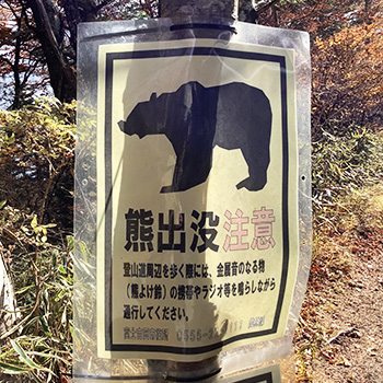 熊出没注意の張り紙