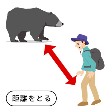 落ち着いてゆっくり距離を取る