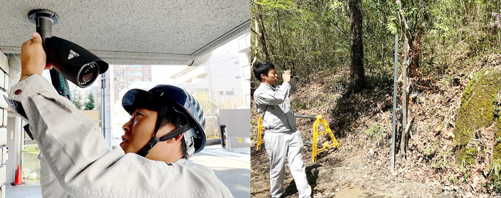 長野県での防犯カメラ設置工事イメージ