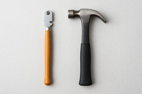 ガラス切り・金槌