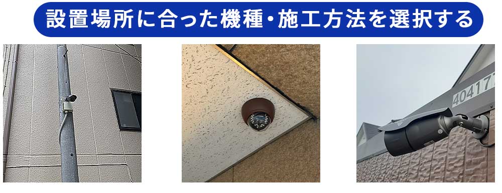 設置場所に合った防犯カメラ