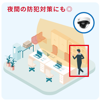 モーション検知・通知機能で防犯性向上に