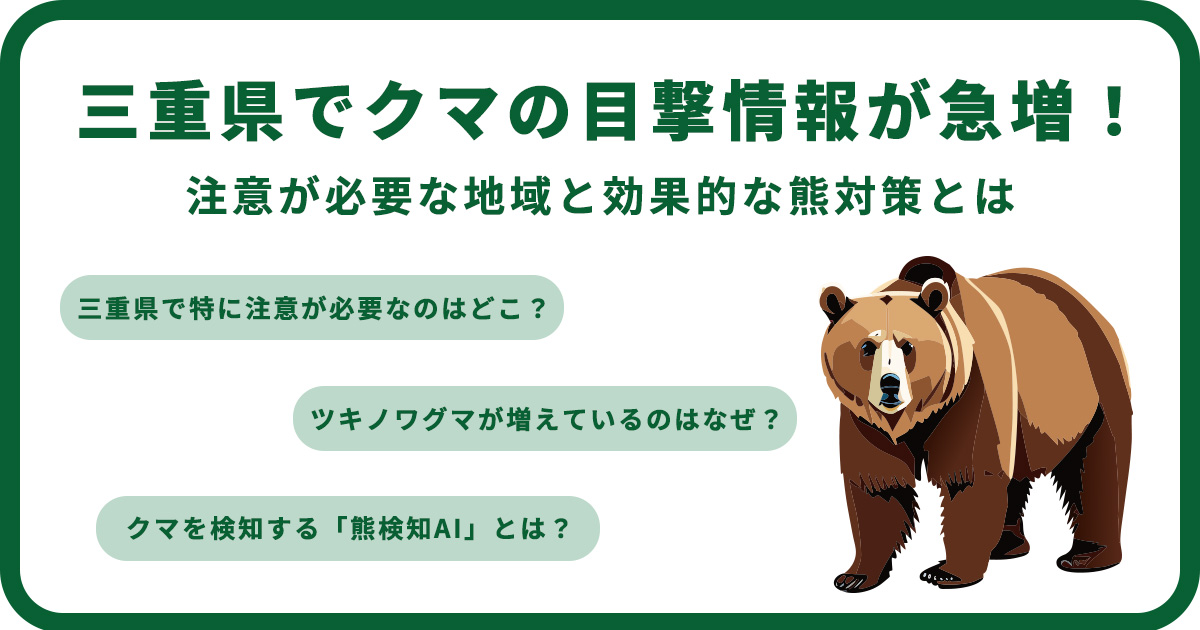 三重県でクマの目撃情報が急増!注意が必要な地域と効果的な熊対策とは