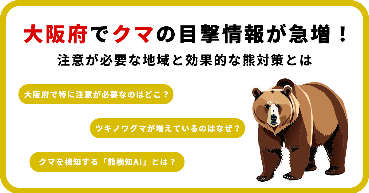 大阪府でクマの目撃情報が急増!注意が必要な地域と効果的な熊対策とは