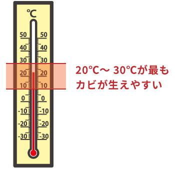 カビの生えやすい温度